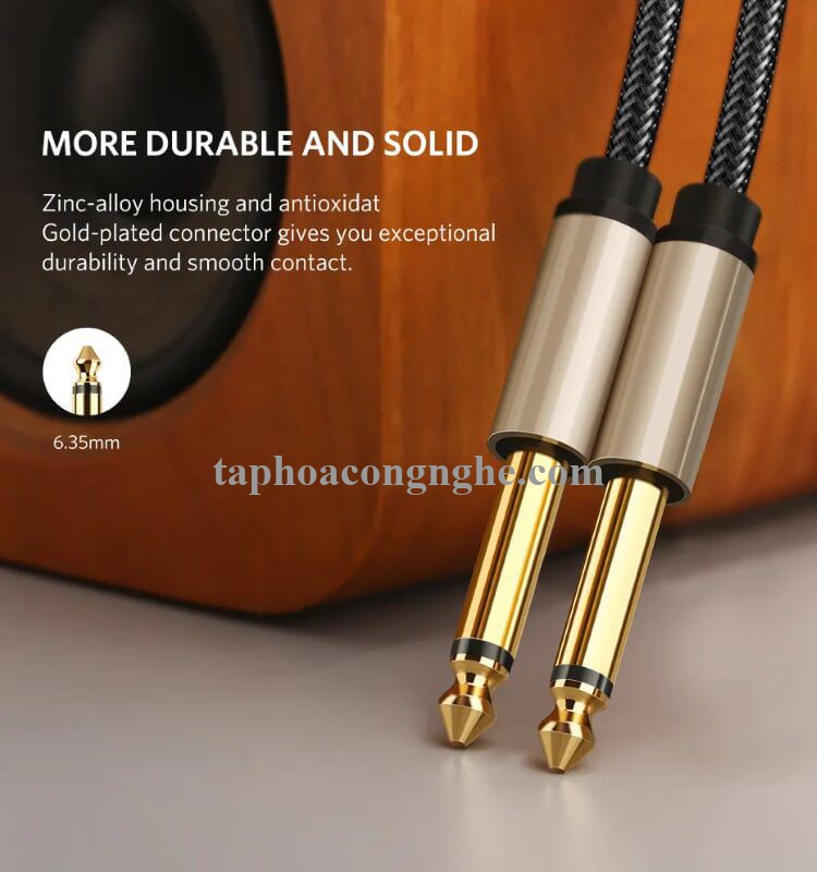 Ugreen 40815 10M màu Đen Cáp âm thanh 2 đầu 6.5mm dương cao cấp AV128 30040815